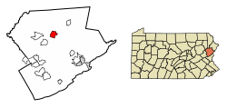 Monroe County Pennsylvania Incorporated and Unincorporated areas Mount Pocono Highlighted